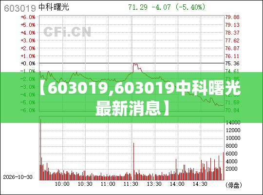 【603019,603019中科曙光最新消息】